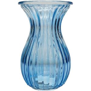 Fluted Flare Top Glass Vase (14cm)  Harper  Blue