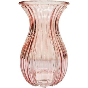 Fluted Flare Top Glass Vase (14cm) - Harper - Pink