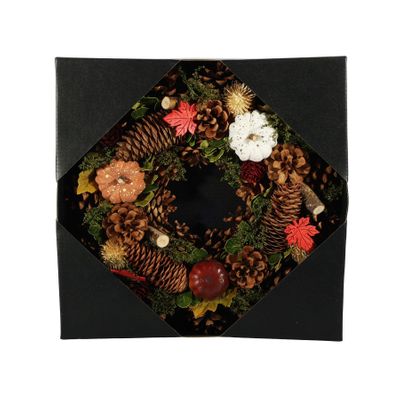 Autumn Wreath - Autum leaves & Coloured Pumpkins - 30cm