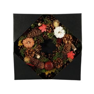 Autumn Wreath - Autum leaves & Coloured Pumpkins - 30cm