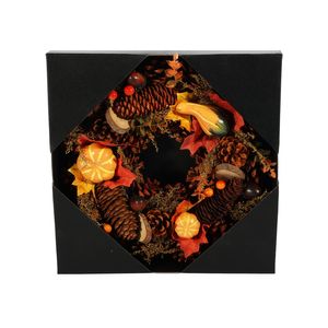Autumn Wreath  - Assorted  Pumpkins /Wood slices - 30cm