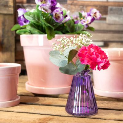 Bottle Glass Vase - Pyramid - Purple (10cm)