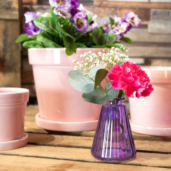 Bottle Glass Vase - Pyramid - Purple (10cm)