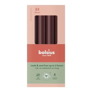 Bolsius Essentials Dinner Candles - 170 x 20mm -Box 8 - Velvet Red