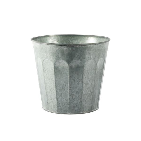 White Wash Embossed Zinc Tin - 20.3 x H18.5cm 