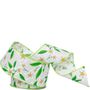 White Floral Harmony Wired Hessian Ribbon (63mm)