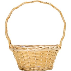 Sun Bleached Wicker Basket Round (19cm Dia) - 1