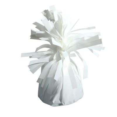 White Foil Balloon Weight with Tag