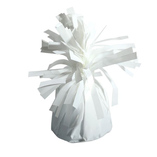 White Foil Balloon Weight with Tag