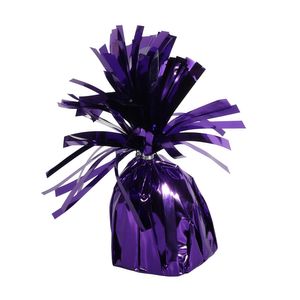 Purple Foil Balloon Weight with Tag