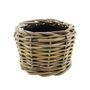 Drypot Split Rattan Basket - Grey - Dia 20cm x H15cm                            