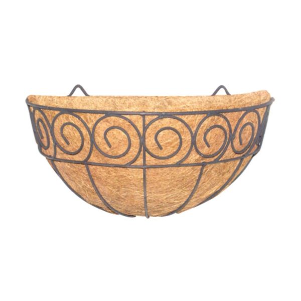 30cm Scroll Design Wall Basket with Coco Liner