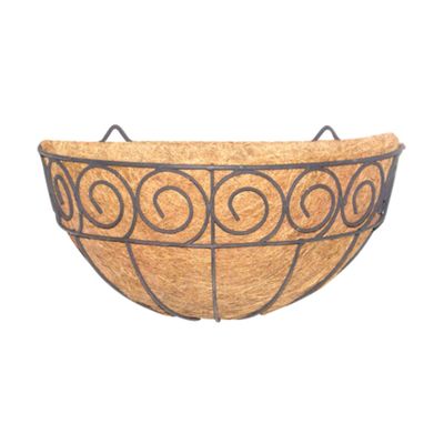 35cm Scroll Design Wall Basket with Coco Liner