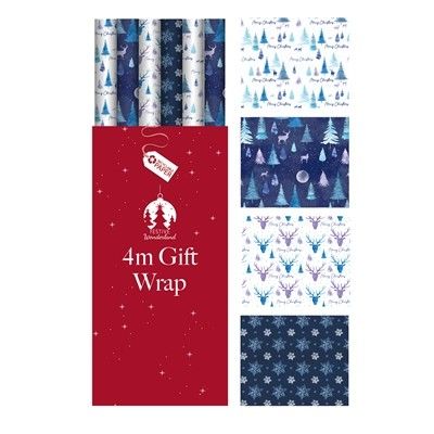Wrap Xmas 4m Midnight forest 