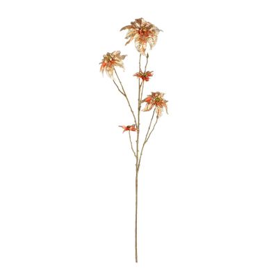 Botanica Poinsettia Branch - 141cm - Orange/Gold
