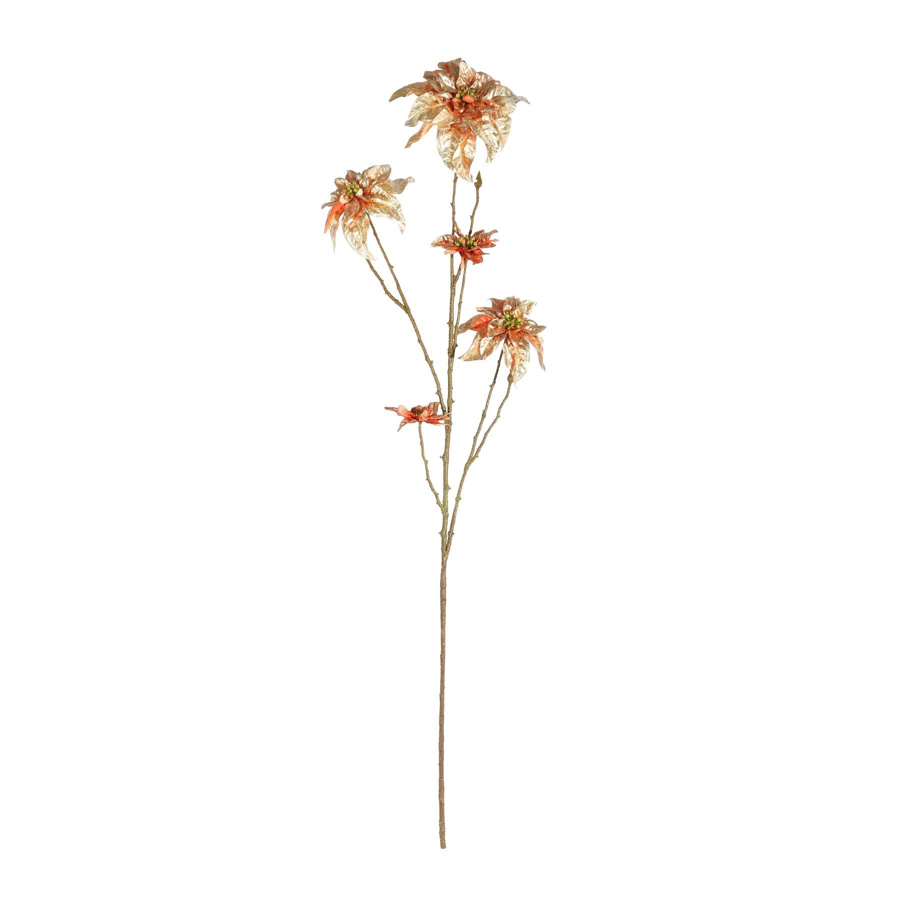 Botanica Poinsettia Branch - 141cm - Orange/Gold