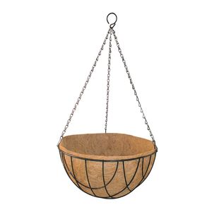 35cm Round Wire Hanging Basket with Coco Liner & Chain
