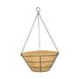 25cm Round W/Flat Bottom Wire Hanging Basket with Coco Liner & Chain