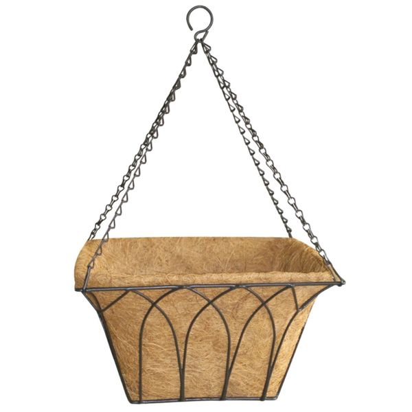 40cm Square Lotus Hanging Basket with Coco Liner