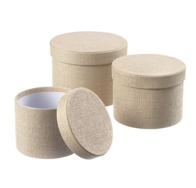 Round Symphony Textured Hat Boxes - Set of 3