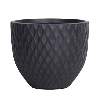 Hortus Outdoor -  Diamond Patterned Embossed Planter Set x 4 - Anthracite /Black