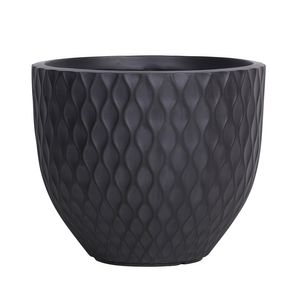 Hortus Outdoor -  Diamond Patterned Embossed Planter Set x 4 - Anthracite /Black