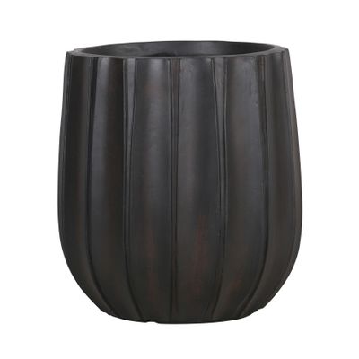 Hortus Outdoor - Wide Ribbed Planter Set x 3 - Black