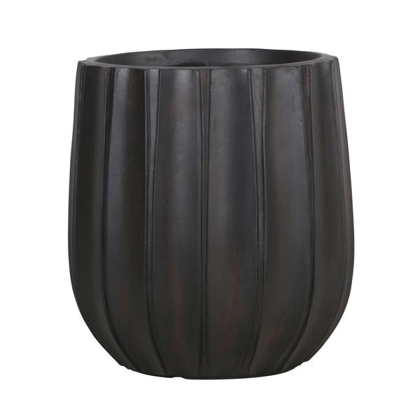 Hortus Outdoor - Wide Ribbed Planter Set x 3 - Black