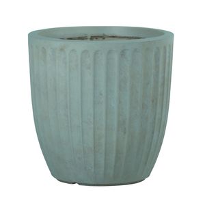 Hortus Outdoor - Ribbed Planter Set x 3 - Grey/Green