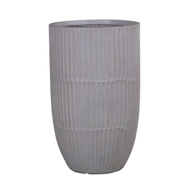Hortus Outdoor -Tall Banded Planter Set -x 3 Lt Grey