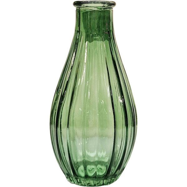 Green Vintage Fluted Bud Vase (14cm)