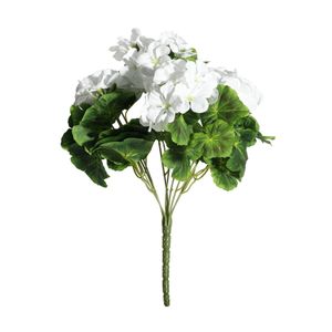 Geranium Bush -Dia40 x H15cm- 9 Stems - White