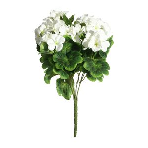 Geranium Bush - Dia40 x H15cm - 9 Stems - Cream
