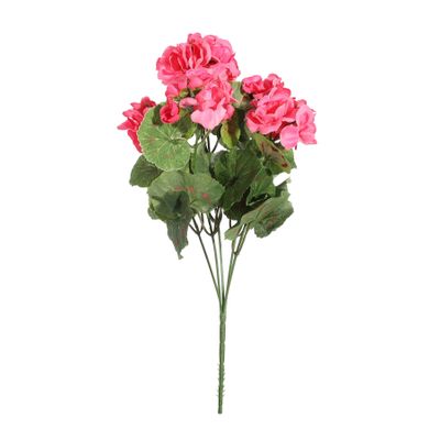 Geranium Bush -Dia 35 x H10cm - 5 Stems - Dk Pink