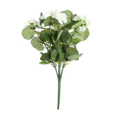 Essentials Geranium Bush - Dia40 x H16cm - 7 Stems - Cream