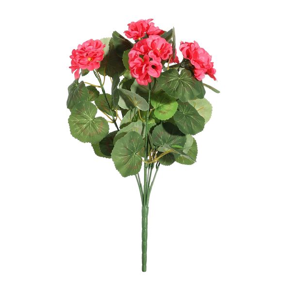 Essentials Geranium Bush - Dia40 x H16 - 7 Stems - Dk Pink