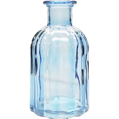 Blue Flora Bottle Glass Vase (10.5cm)