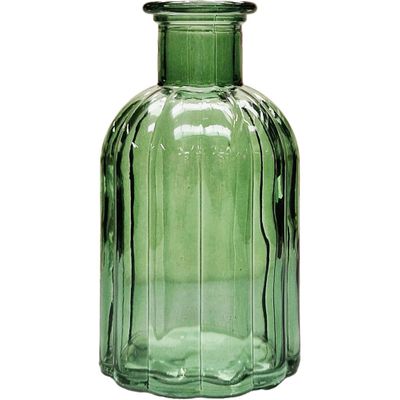 Green Flora Bottle Glass Vase (10.5cm)