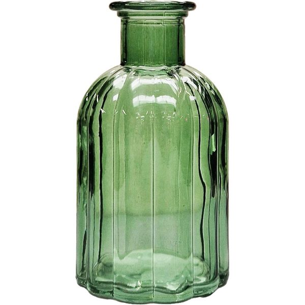 Green Flora Bottle Glass Vase (10.5cm)