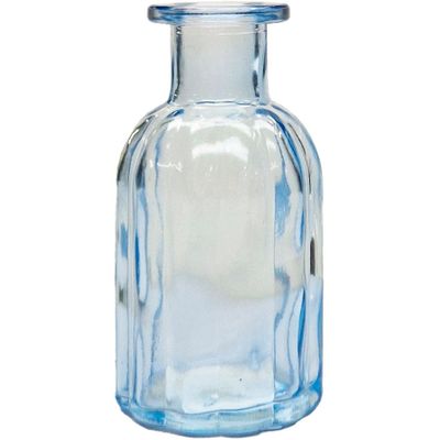 Blue Flora Bottle Glass Vase (13.7cm)