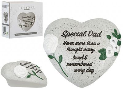 Dad memorial heart diamantes