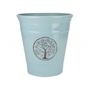 Powder blue plastic planter 30cm