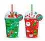 2 Christmas Light Up Cold Drink Cups 
