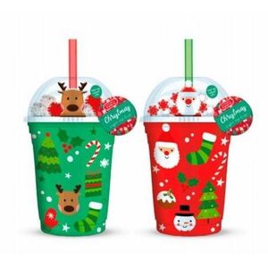 2 Christmas Light Up Cold Drink Cups 