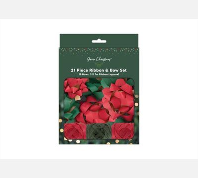  Ribbon Bow Set Red Green Kraft.png