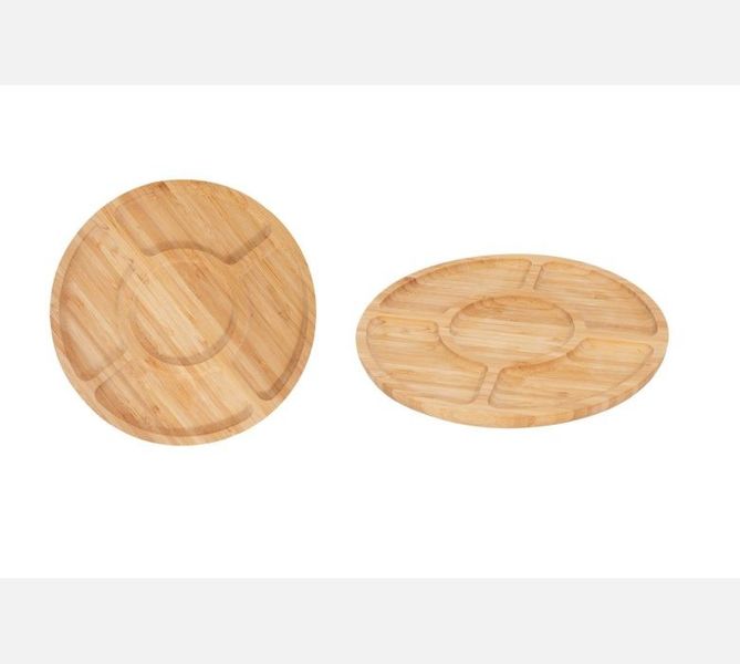 5 Section Wooden Snack Plate (25cm).jpg
