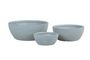 Hortus  Indoor Ribbed  Low Bowl Planter Set x 3 - Lt Grey