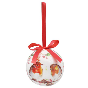 Winter Robins Baubles Set Of 6