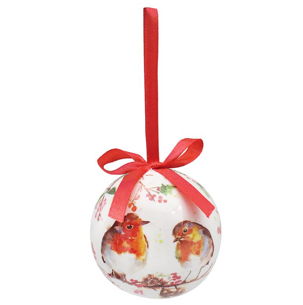 Winter Robins Baubles Set Of 6