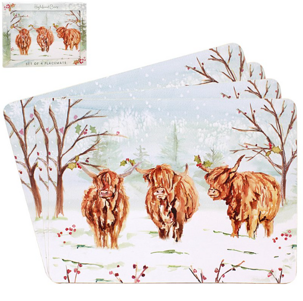 Highland Cow Placemats Set Of 4
